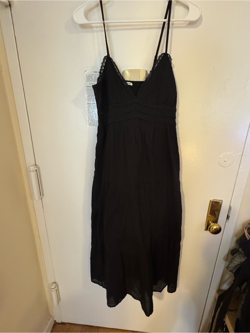 Kimchi Blue Black Spaghetti Strap Flowy Maxi Dress